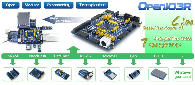 Open103R посылка B# STM32F103RCT6 STM32F103 STM32 плата ARM Cortex-M3+ 3,2 дюймов сенсорный экран ЖК-дисплей+ 8 аксессуаров модули