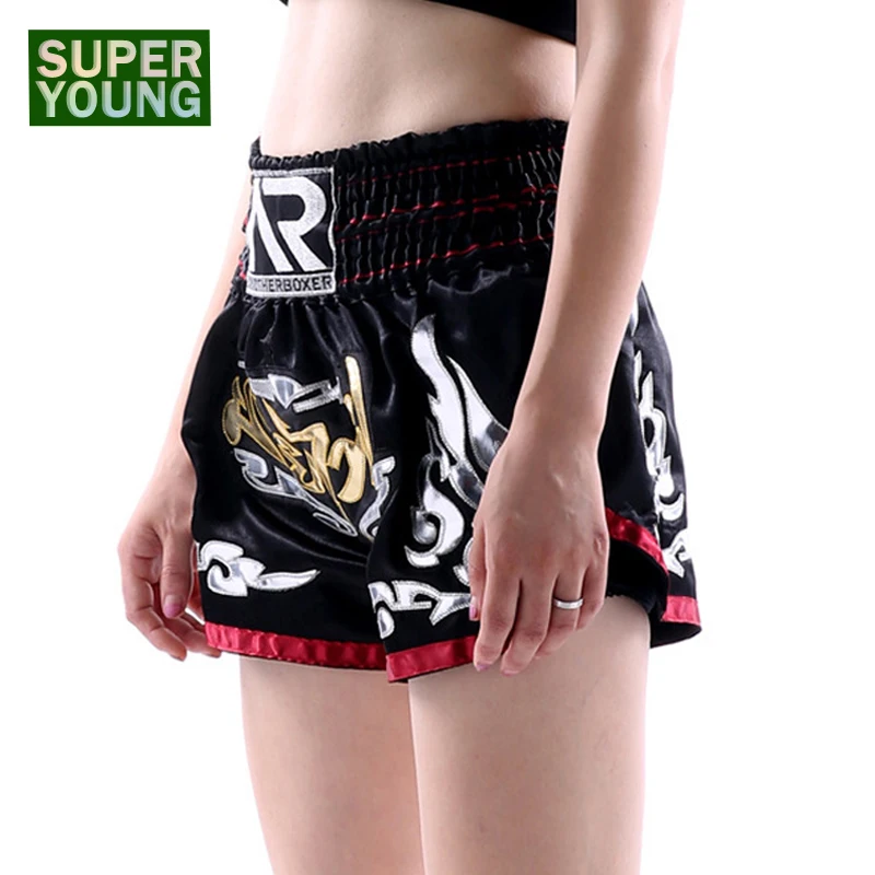 

Kickboxing Men Women Muay Thai Children MMa Kick Boxing Shorts Boys Girls Fight Grappling Trunks Kids Fitness Gym Kickboks Pants