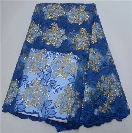 

Nigerian new design party dress tulle lace, high quality African fabric with exquisite sequins fabric