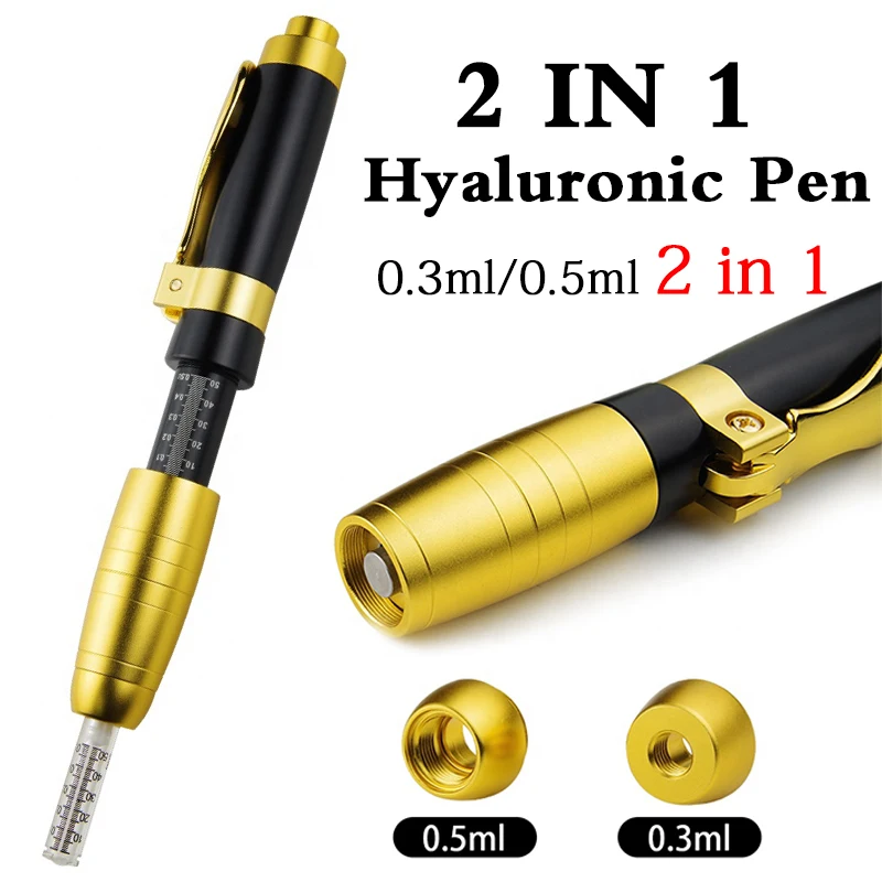

2 IN 1 0.3ml/0.5ml Hyaluronic Acid Pen Anti Wrinkle Lifting Lip Hyaluron Gun Atomizer Hyaluron Injection Pen Removal Skin Tool