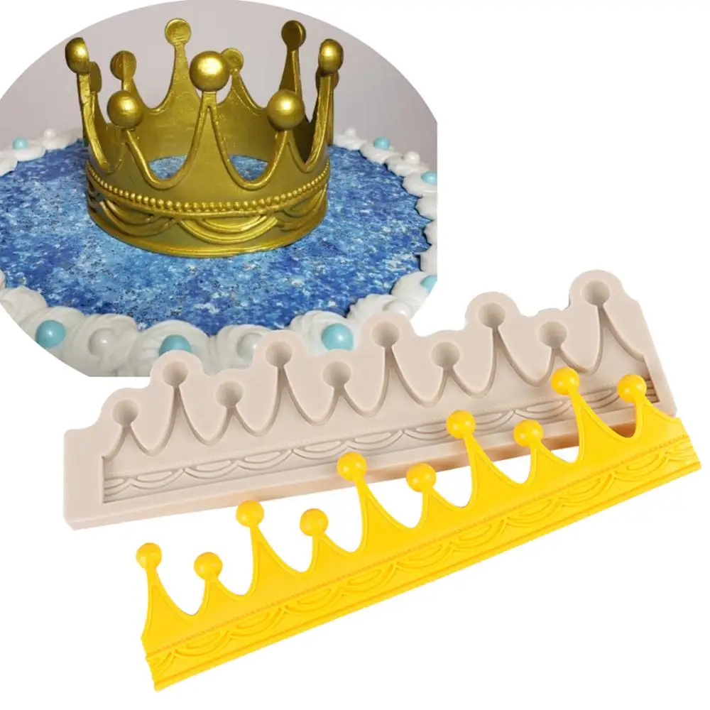 

Big Crown Birthday Silicone Mould Lace Border Tiara Fondant Cake Mold Cupcake Decorating Moulds Clay Molds Tools Sugar