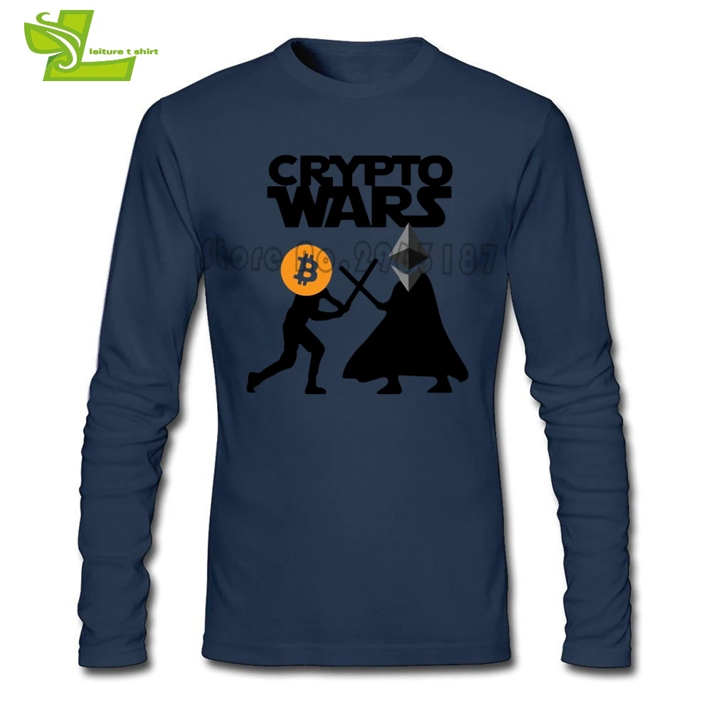 Bitcoin Ethereum Cryptocurrency Crypto Wars T Shirt Man Long Sleeve O Neck Tees Male New Coming Tshirt Custom Made Dad Tee Shirt Bitcoin Ethereum Cryptocurrency Crypto Wars T Shirt Man Long Sleeve O Neck Tees Male New Coming Tshirt Custom Made Dad Tee Shirt