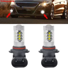 2×9005 HB3 9006 HB4 H8 H10 H11 H7 P13W H16JP H16EU 9012 alta Potência 80 W LED Car Fog Lâmpadas DRL Driving Luz 6000 K 1000LM Branco