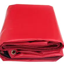 Подгоняйте 450 г/кв. М несколько размеров красный открытый водонепроницаемый холст покрытие, дождь ПВХ брезент ткань, грузовик брезент. Тентовый материал