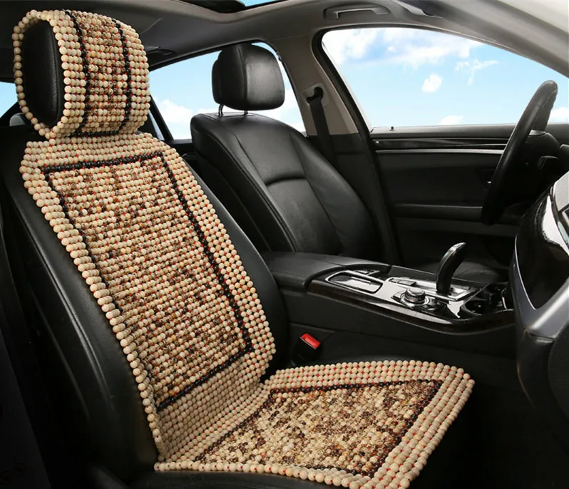

Summer Car Seat Cushion Putty Cushion Single Seat Shoulder Strap Back Row Common Wooden Bead Cushion Office Chair Cool Pad