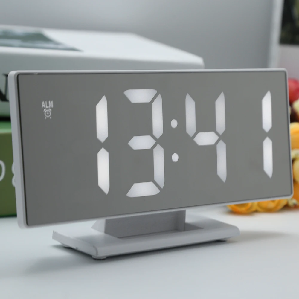 Snooze Display Time Night LCD Light Table Desktop Reloj Despertador USB Cable Digital Alarm Clock L