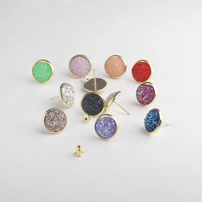 6-pairs-Pack-Set-Fashion-Drusy-Ear-Nails-12mm-Mixed-Color-Anti-allergy-Earrings-Korean-New