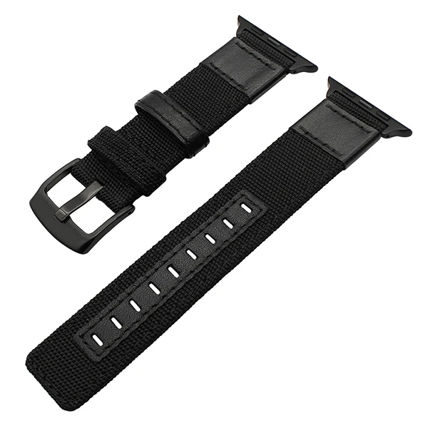 Холщовый нейлоновый и кожаный ремешок для часов iWatch Apple Watch 38 мм 42 мм 40 мм 44 мм серия 5 4 3 2 1 ремешок стальной ремешок с пряжкой наручный ремень