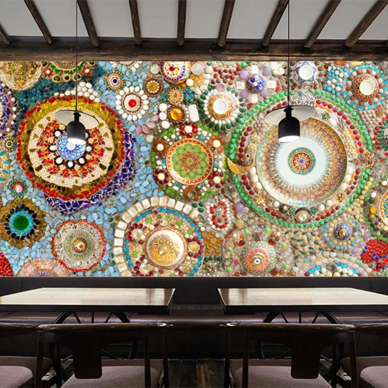 Индивидуальные большие фрески мозаичная плитка кирпич узор американский Ретро абстрактные 3D обои для гостиной ТВ фон 3d обои