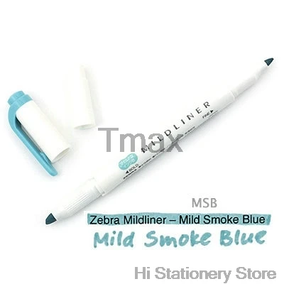 1 шт. японские канцелярские принадлежности Зебра Мягкий лайнер двуглавая флуоресцентная ручка Milkliner ручка-маркер цветные маркеры милые - Цвет: Mild Smoke Blue 1PC