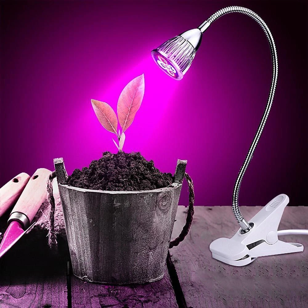 

GLW 5W Clip Desk Lamp Led Grow Light Indoor Plant Lamp Light for Office with 360 Degree Flexible Gooseneck Home LED Grow Lights