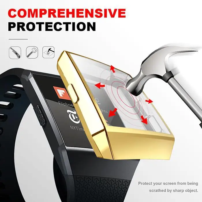 

New Ultra-thin Soft TPU Screen Protector Case Cover for Fitbit Ionic Smart Watch
