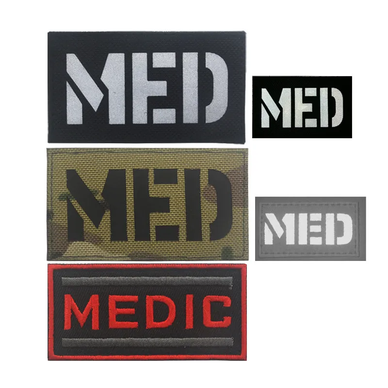 Reflective-MEDIC-Embroidery-Patch-IR-MED-Military-Morale-Patches-Tactical-Combat-EMT-Emblem-Appliques-Stripes-Fabric