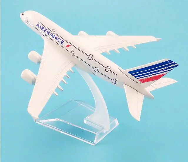 Пассажирский самолет модель A380 Air Франция самолет A380 Металл Твердые моделирование самолет модель для детей игрушки Рождественский подарок