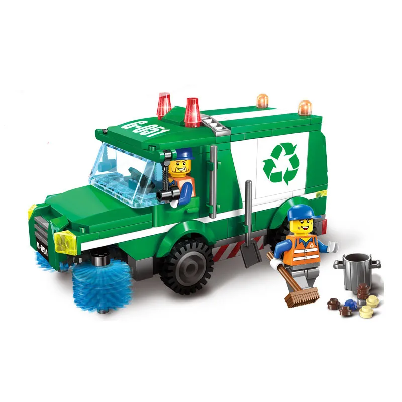 

City Series Police Swat Car Urban Series Garbage Truck Bus Building Blocks Compatible Educational Bricks Boys Toys