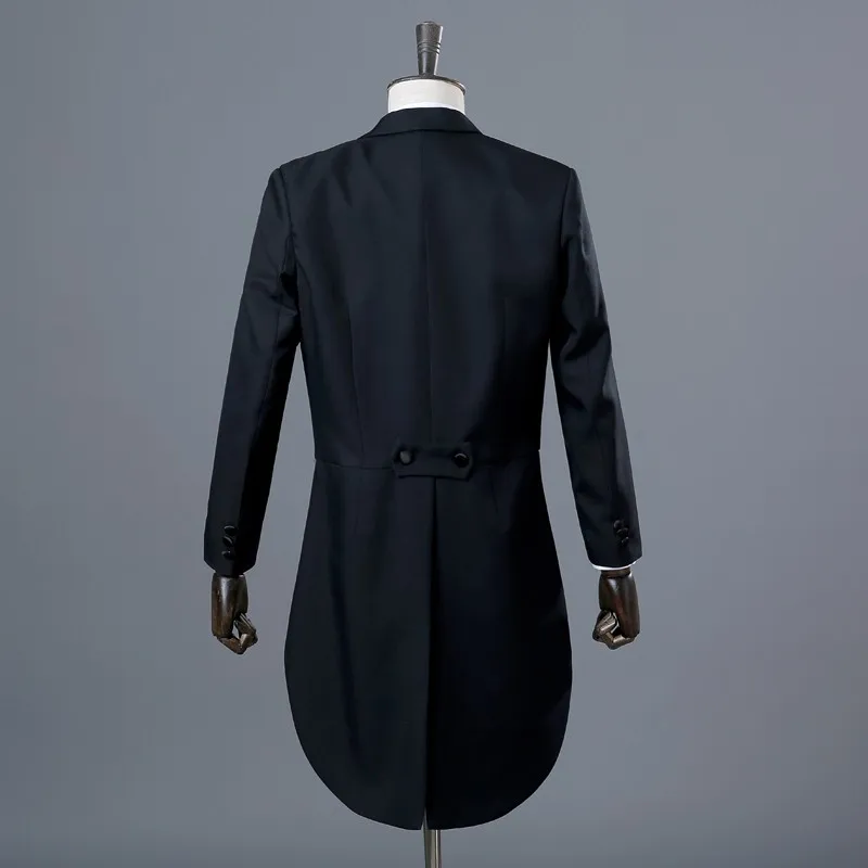 Pyjtrl انجلترا الرجل قطعتين أسود أبيض العريس رخيصة عرس الدعاوى للرجال الكلاسيكية ذيل معطف مع بنطلون يتأهل