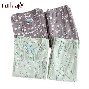 

Fdfklak Pregnant Pajamas Spring Autumn Print Cotton For Nursing Clothes Maternity Pijama Nursing Sleepwear Pregnancy Clothes F92