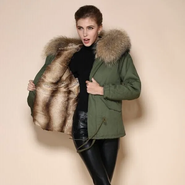 Buy Fur trimmed canvas parka Italy name brand mr mrs fur for men and women coat