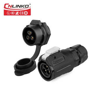 

CNLINKO male female panel mount waterproof pin electrical quick-connect led strip light M16 3 pin wire connector for motorcycle