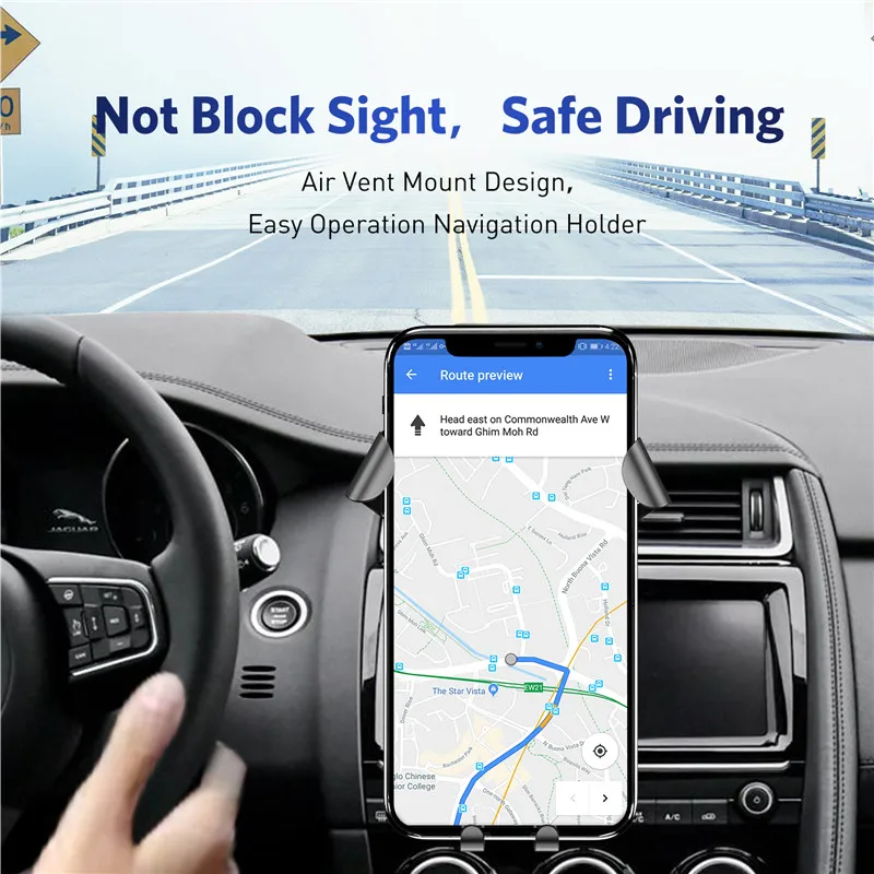 Автомобильный гравитационный держатель для телефона USLION в машину для iPhone XS 7 XR 8, держатель для мобильного телефона на вентиляционное отверстие, без магнита для samsung S10 S9 S8 Xiaomi