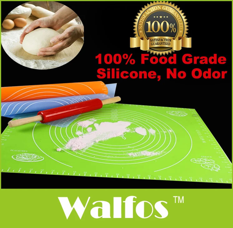 WALFOS 40x50cm big size Silicone Pastry Mat with Measurements! Large
