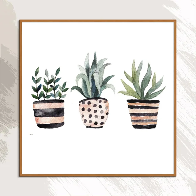 Animal Leaf Botany Cat Potted Plant Oil Painting Spray Print Unframed Canvas Frameless Drawing Realistic Hot Selling Straw Painting Calligraphy Aliexpress