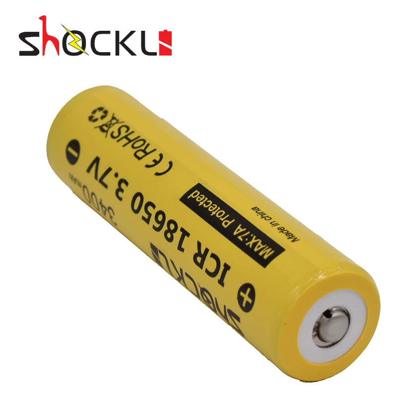 Новинка, аккумулятор Shockli 18650, 3,7 в, 3400 мАч, литиевая аккумуляторная батарея, защищенная 18650 батарея для NCR18650B, мощный фонарик