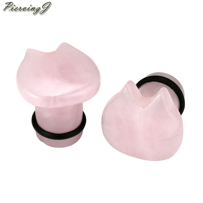 PiercingJ 2018 Новые 2 12 шт органический натуральный камень милые кошачьи уши