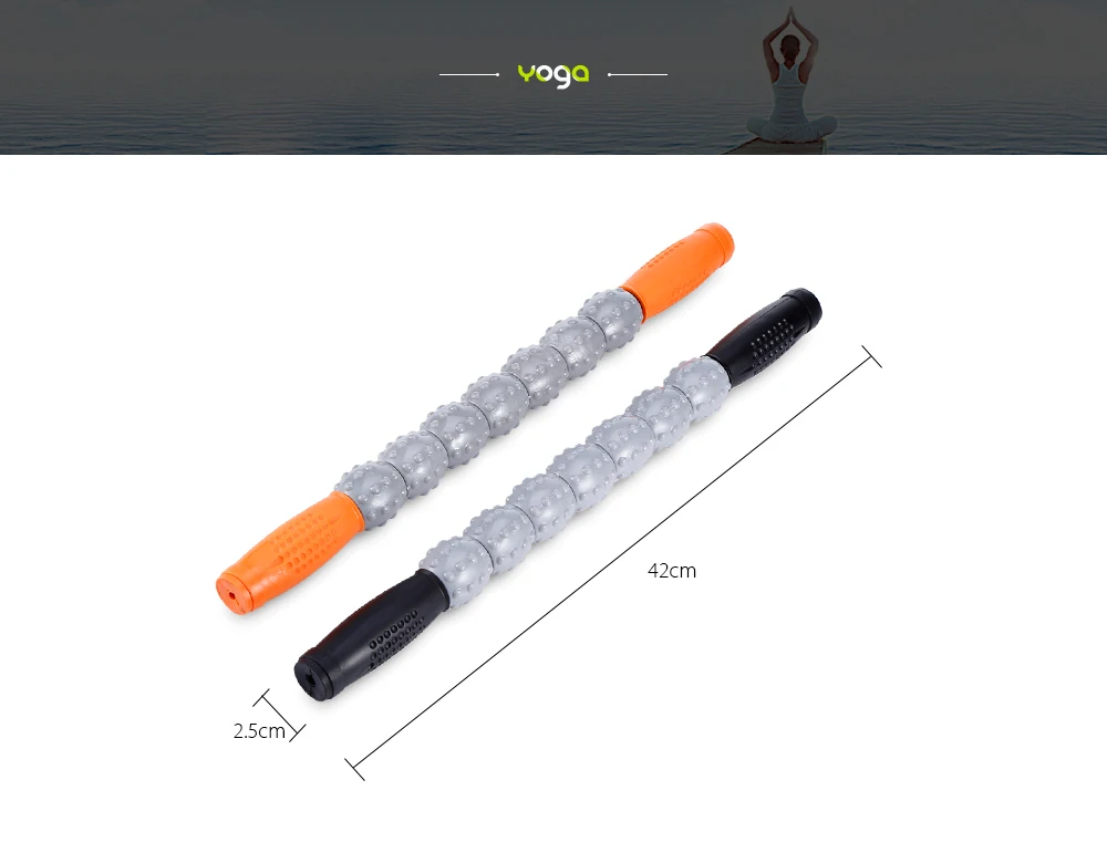 MILYSPORT Portable Therapy Fitness Massager Muscle Full Body Roller Pain Relief Stick
