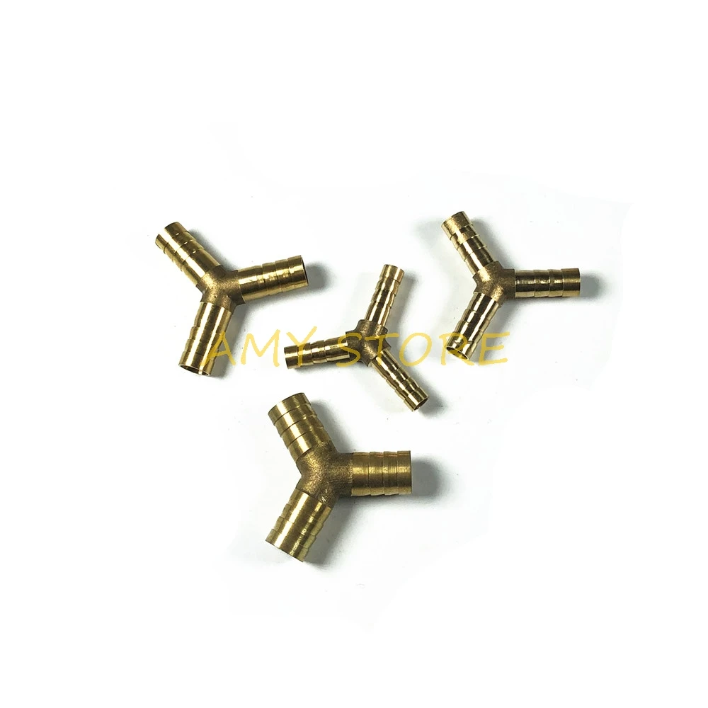 

1pcs 6 8 10 12mm Brass Y 3 Way Air Tube Hose Barbed Tail Joiner Fuel Water Air Pipe Tee Connector Coupler Adapter