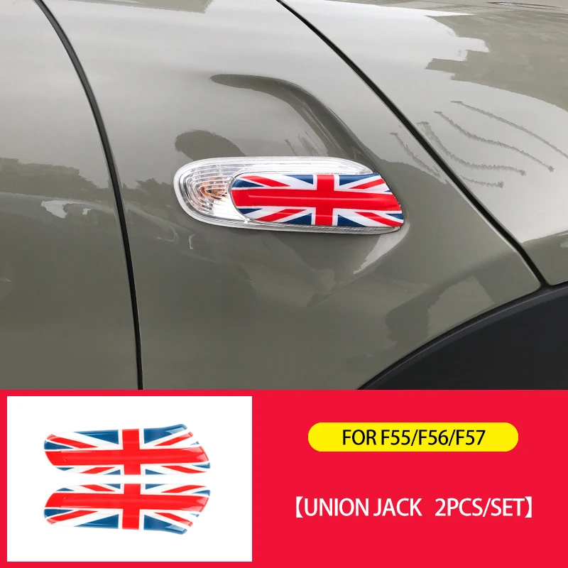 Автомобильный стикер Union Jack, накладка на крыло, декоративный чехол для Mini Cooper Clubman F54 F55 F56 F57, аксессуары для стайлинга автомобилей - Название цвета: UnionJack F55 F56 57