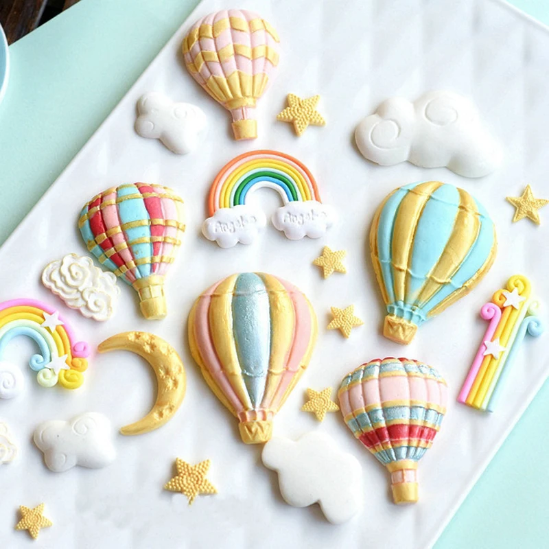 Сахара воздушные шары силиконовая, в цветах радуги fondant Mold торт декоративные инструменты шоколадная мастика формы конфеты глины инструмент для выпечки