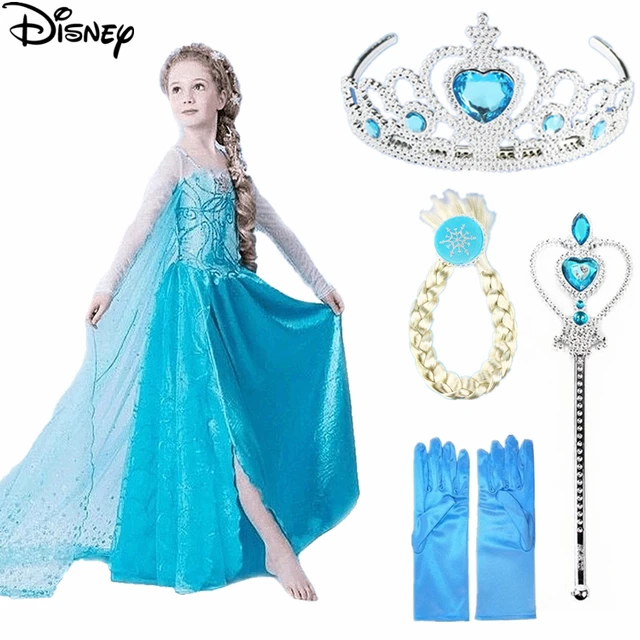 O después Arte Trastorno Disney-Vestido de Frozen para niña, disfraz de reina de la nieve, ropa de  fantasía infantil, Vestido de Elsa - AliExpress