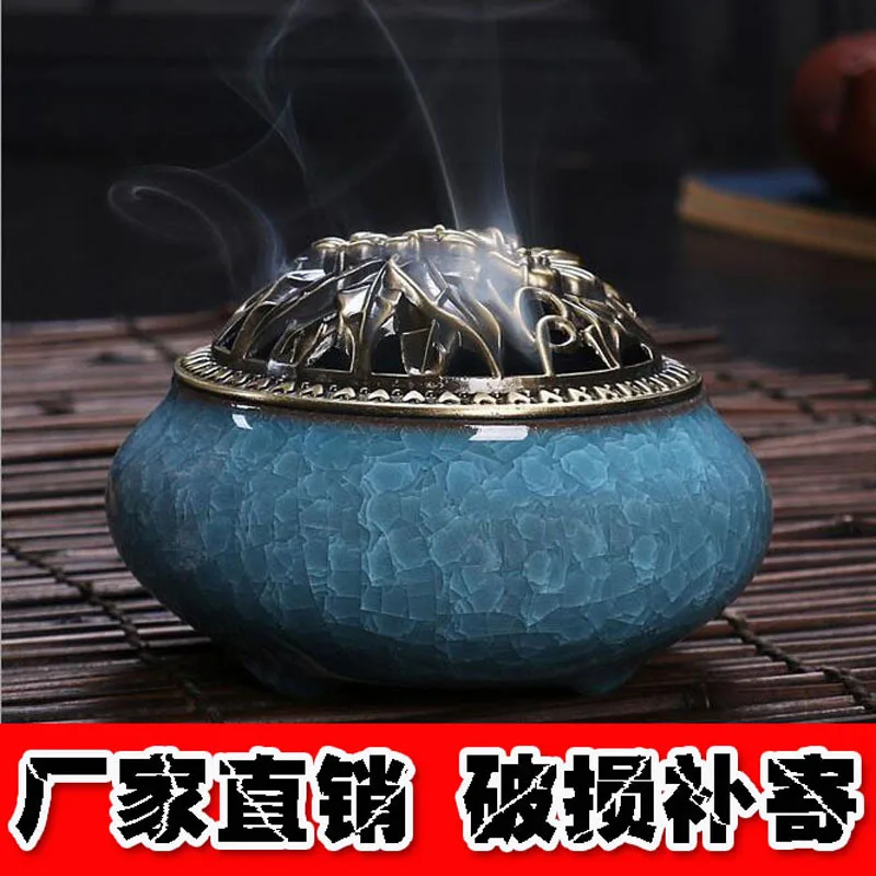 

Round Censer Candlestick Table Praying Bergamot Creative Jewelry Ornaments Religious Study of Smoke Ceramic Incense Burner