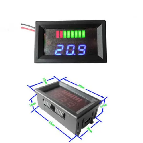 

dc 6v/12v/24v/36v/48v/60v/72v Lead-acid Lithium Battery level display Detector Capacity Tester blue led Indicator for car