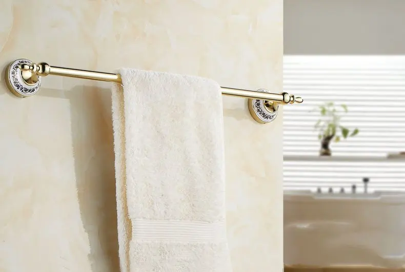 Один модный 60 см вешалка для полотенец для ванной комнаты и керамические аксессуары золотого бара настоящий Prateleira Cobre Leito Casal