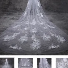 Новые черные кружева два слоя Фата невесты настоящая фотография белое/цвета слоновой кости свадебная фата аксессуары вэу-де-noiva EE9015