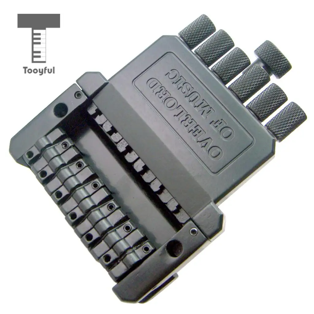 Tooyful 1 Set 6 String Saddle Headless Bridge Tailpiece with Screws for Electric Guitar Parts Replacement