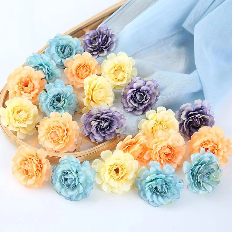 10Pcs/Set 5cm Multi Layered Lifelike Artificial Flower Hydrangea Heads DIY Craft Wreath Bouquets Scrapbooking Wedding Home Decor