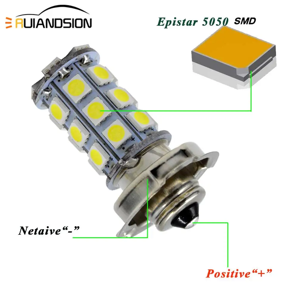 1 шт. белый DC6V 12 В 8 Вт DRL P26S 5050 27SMD светодиодный свет для мотоцикла Мопед ATV