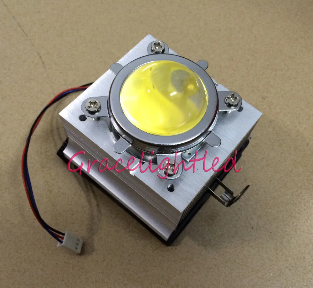 6080 /90120 Degree Led Len With 20100w Led Aluminium Heat Sink Cooling Fan+44mm 50mm Lens