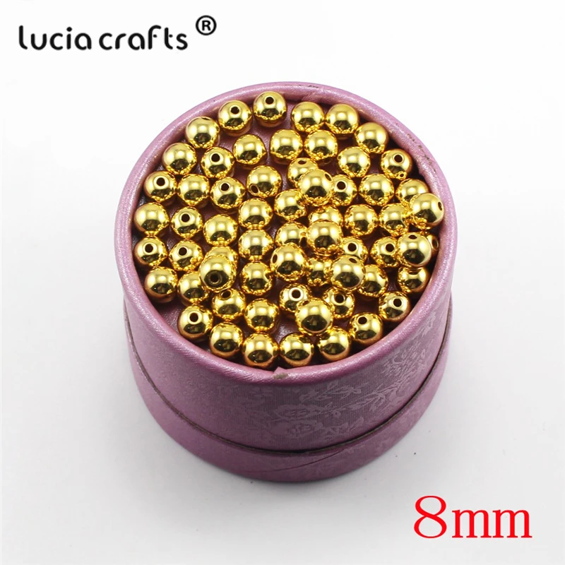 Lucia crafts 3/4/5/6/8mm многослойный посылка золотистого и серебристого цветов; Цвет покрытием легированные свободные бусины сделай сам ручной работы аксессуары материалы E0812