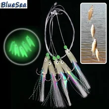 Bluesea 5 bags/set Sabiki мягкий Рыболовные приманки установок ISE световой голова рыбы строка крюк мягкие приманки искусственные приманки червь поддельные приманки