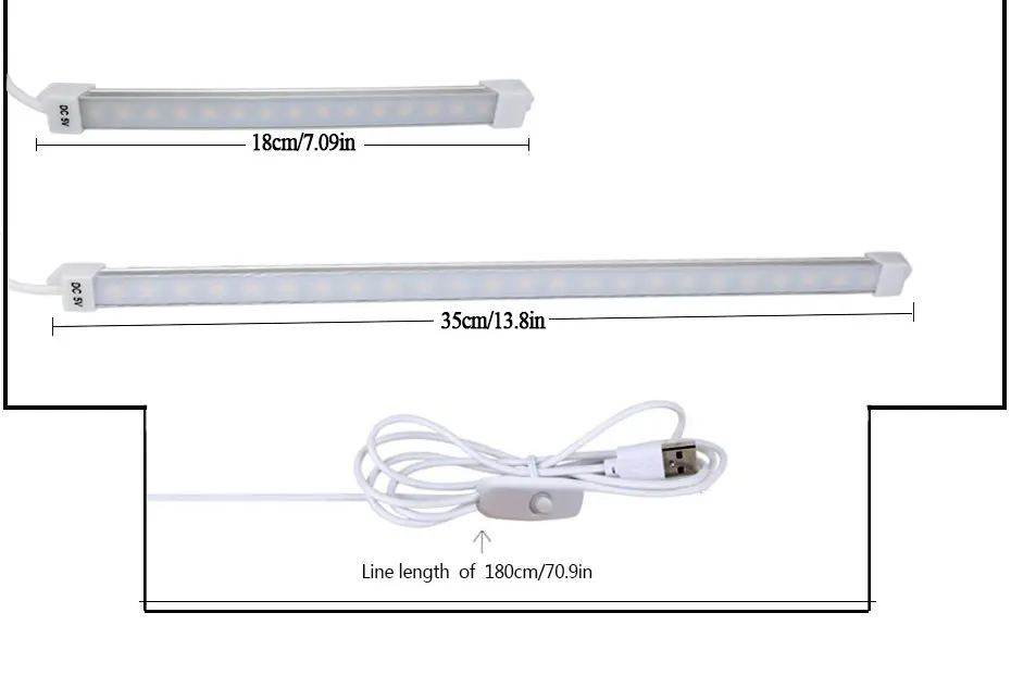 Usb портативный светодиодный барный светильник, настольные лампы постоянного тока 5 В, жесткая трубчатая лампа, настольная лампа, полоска для чтения книг, учебы, офиса, работы для детей