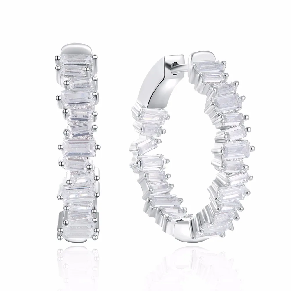 

Hot S925 silver Hoop Earrings for Women Fashion earring setting AAA cz earrings fashion body jewelry Free drop shipping