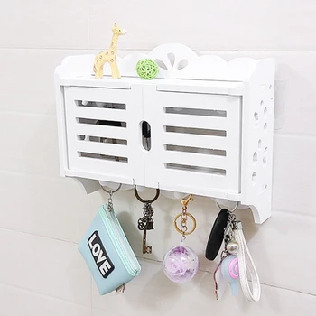 

GYTB Simple and Modern Wall Shelves Hook-Free Drilling Living Room Decorative Wall Hanging Key Storage Box Finishing Box