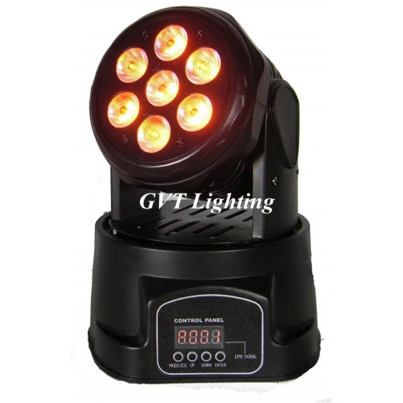 Высокое качество светодиодный мини Moving Head Wash светильник 7X12W RGBW Heads DMX 14 каналов DJ