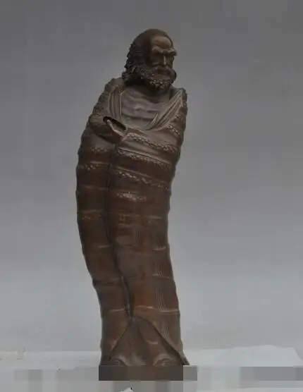 

S01348 17" chinese buddhism bronze copper Arhat Damo Bodhidharma Dharma Buddha statue