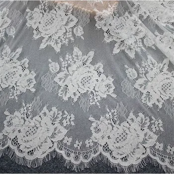 

High-end cotton texture skin-friendly clothing eyelash lace fabrics evening dress material DIY handmade width 150cm 3M/piece