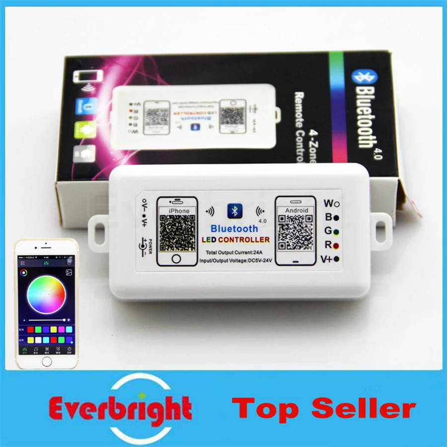 10 шт./лот Bluetooth RGB/RGBW Управление Лер DC 12 В/24 В 24a Беспроводной IOS/Android светодиодные полосы Bluetooth 4.0 Управление
